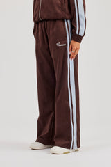 Suede Jogger With Side Stripes - Coffee