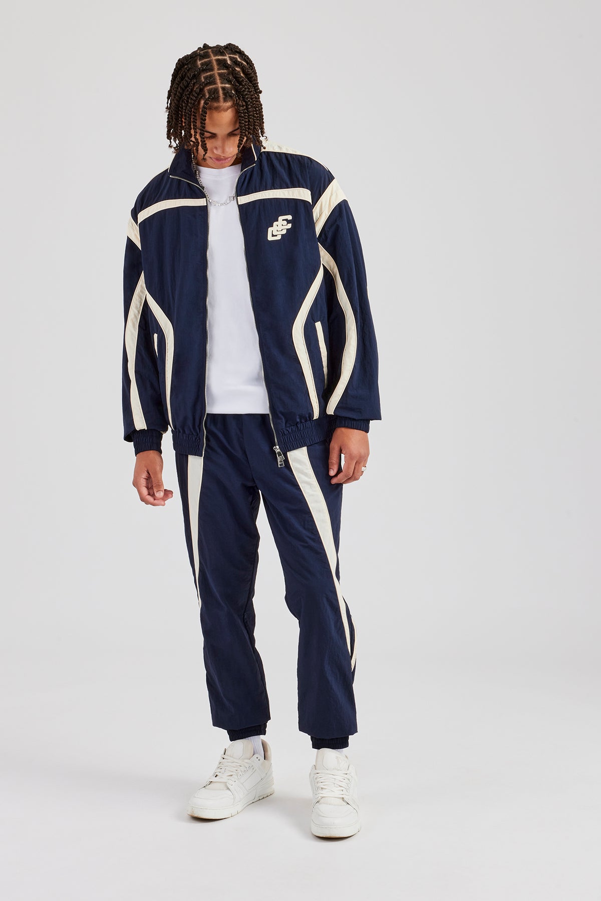 CCC Nylon Zip Through Tracksuit - Navy Blue | Mens Sets | Shop 