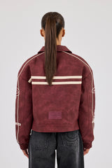 PU 86 Moto Harrington Jacket - Burgundy