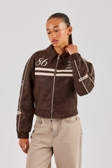 PU 86 Moto Harrington Jacke - Braun 