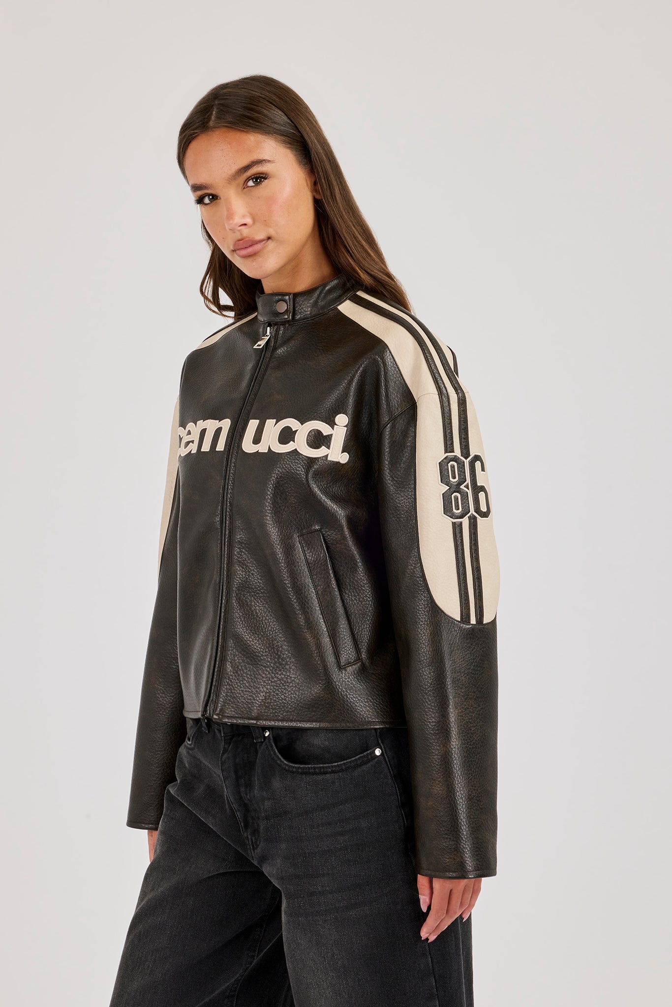 PU Cernucci Moto Jacket - Brown