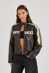 PU Cernucci Moto Jacket - Brown