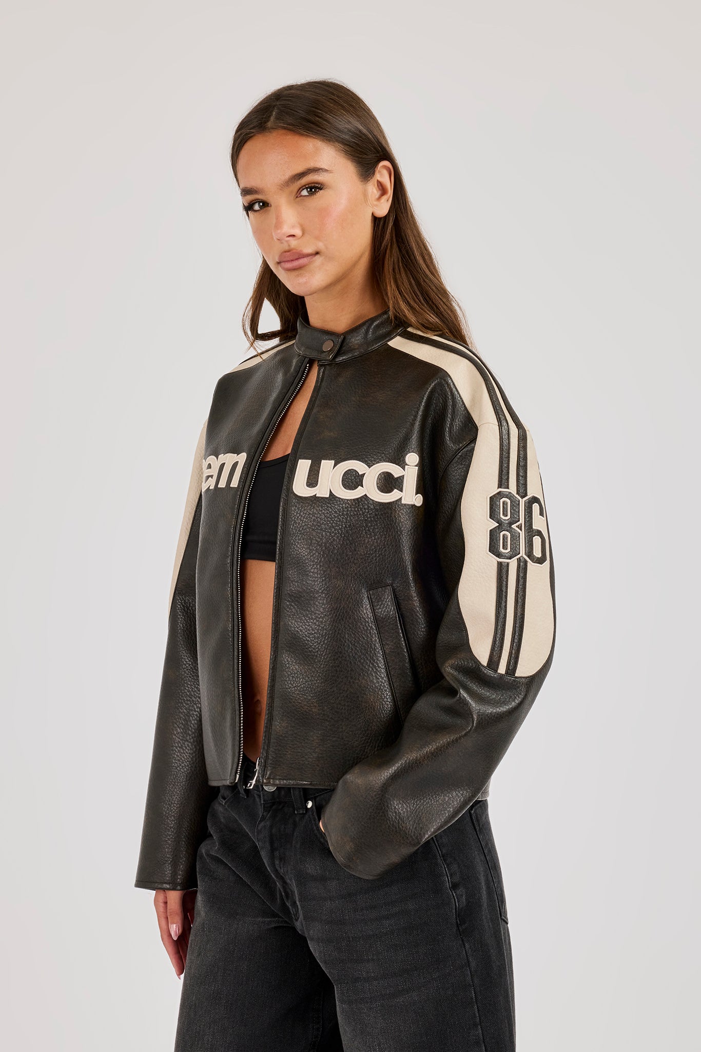 PU Cernucci Moto Jacket - Brown