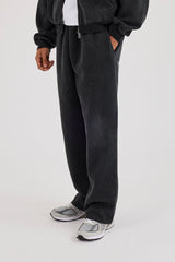 Acid Wash Waffle Relaxed Jogger - Washed Black