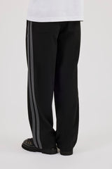 Woven Relaxed Trouser With Side Tape - Black