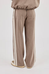 Woven Relaxed Trouser With Side Tape - Taupe