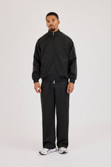 Funnel Neck Tape Detail Track Jacket - Black