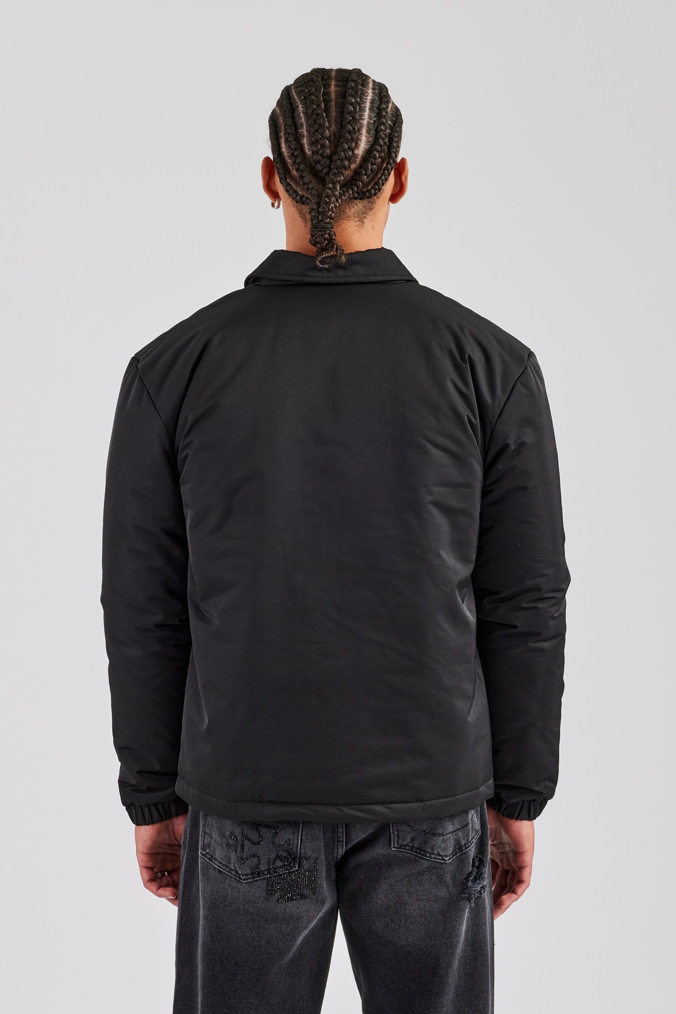 Gefütterte Harrington-Jacke aus Nylon - Schwarz 