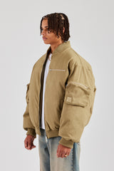 Utility-Cargo-Bomberjacke aus Twill - Taupe