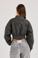 Deep Rib Bomber Jacket - Charcoal