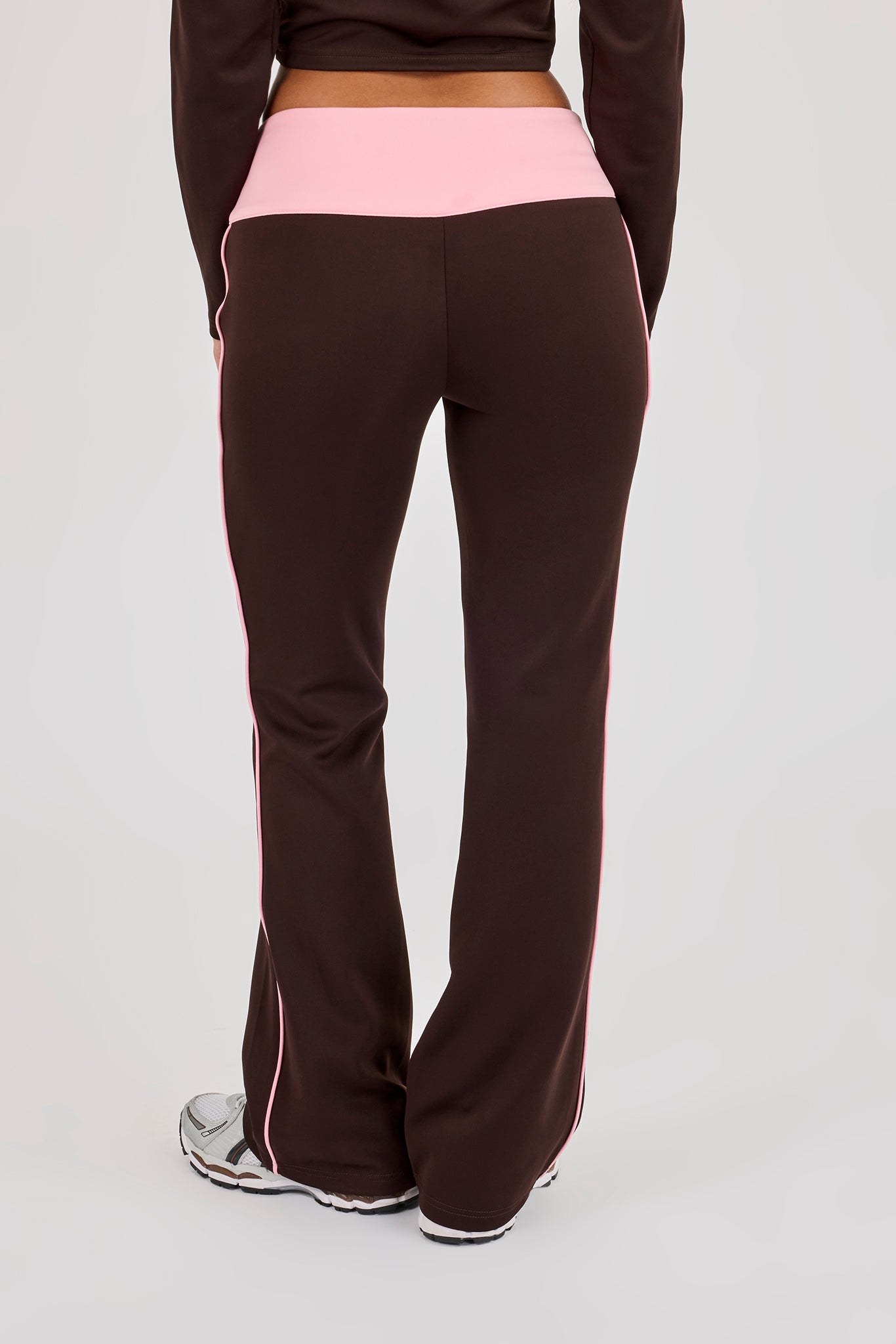 Contrast Piping Fitted Flare - Chocolate