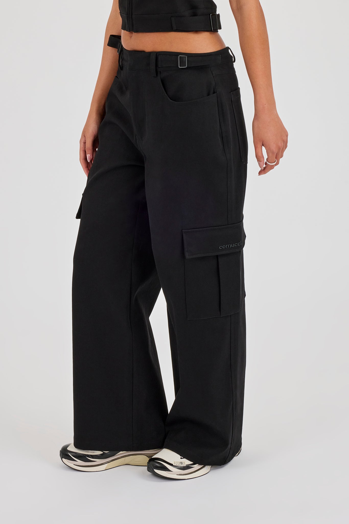 Twill Cargo Trouser - Black
