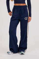 Ipanema Wide Leg Taping Track Pant - Navy Blue