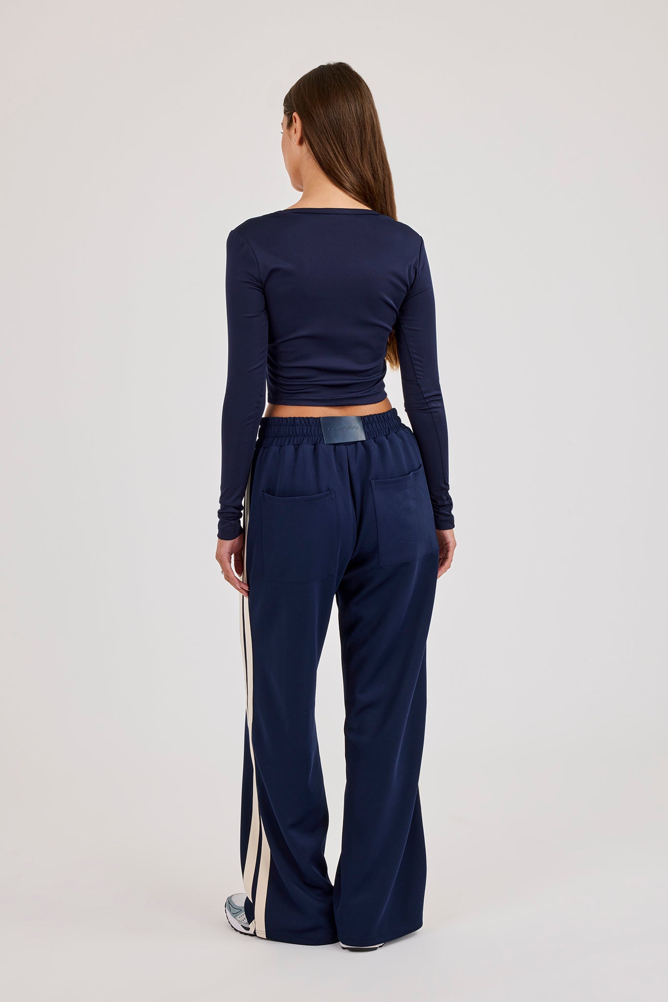 Ipanema Printed Scoop Neck Top & Wide Leg Track Pant – Navy Blue