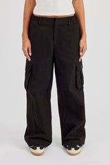 Damen Baggy Cargohose - Schwarz