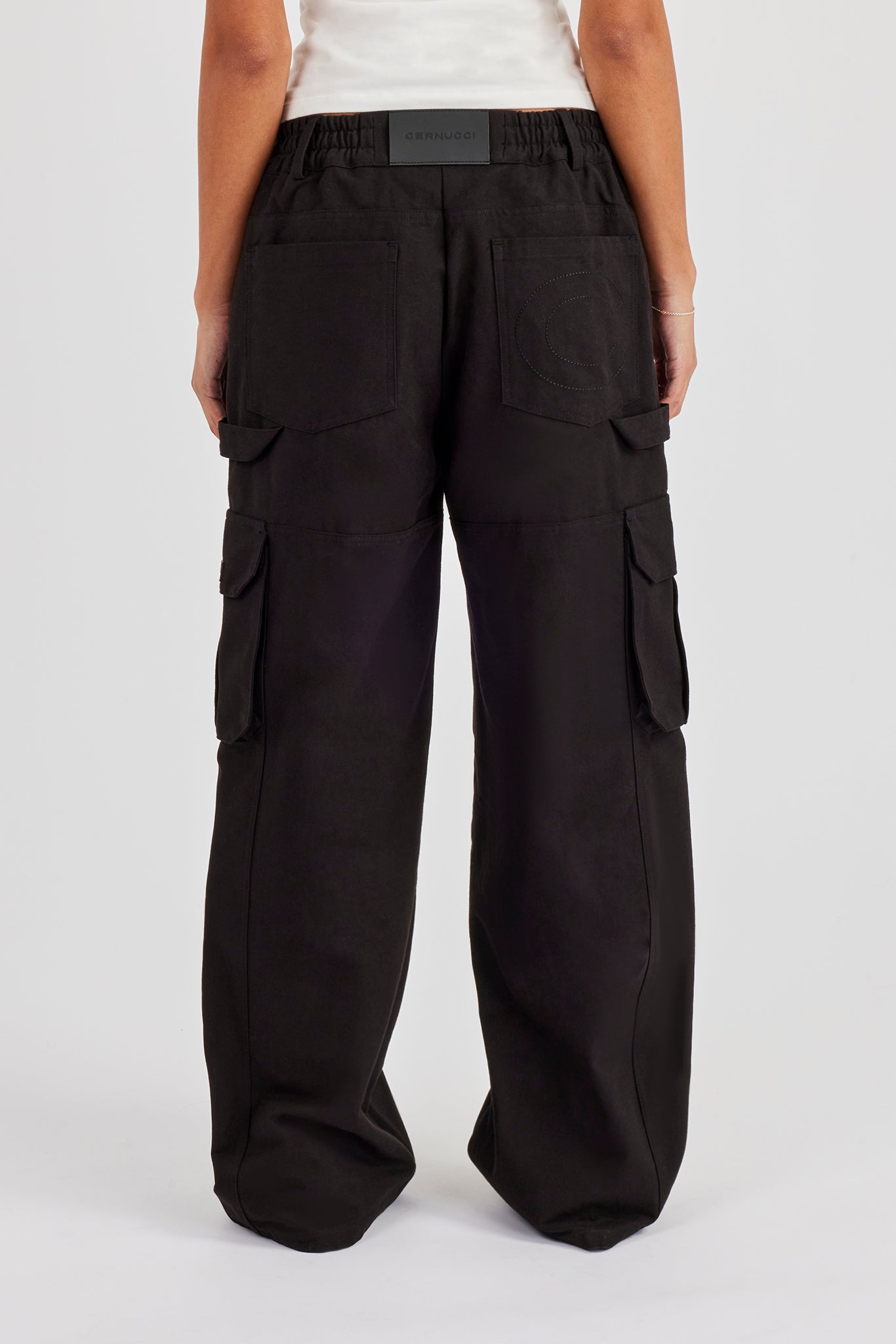 Damen Baggy Cargohose - Schwarz