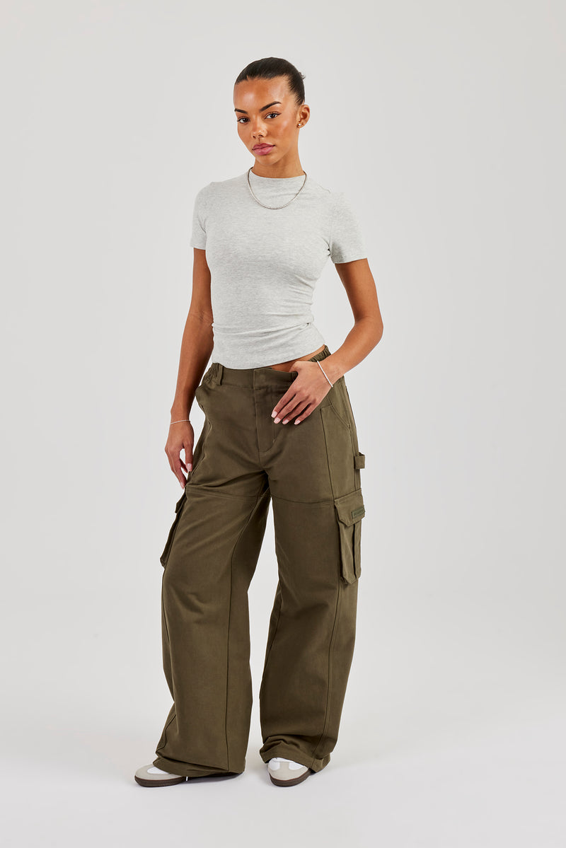 Ladies Baggy Cargo Trouser - Khaki