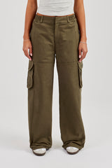 Ladies Baggy Cargo Trouser - Khaki