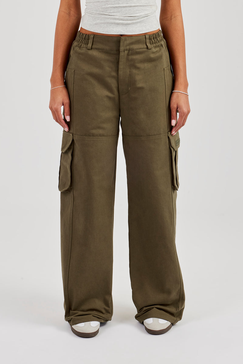 Ladies Baggy Cargo Trouser - Khaki