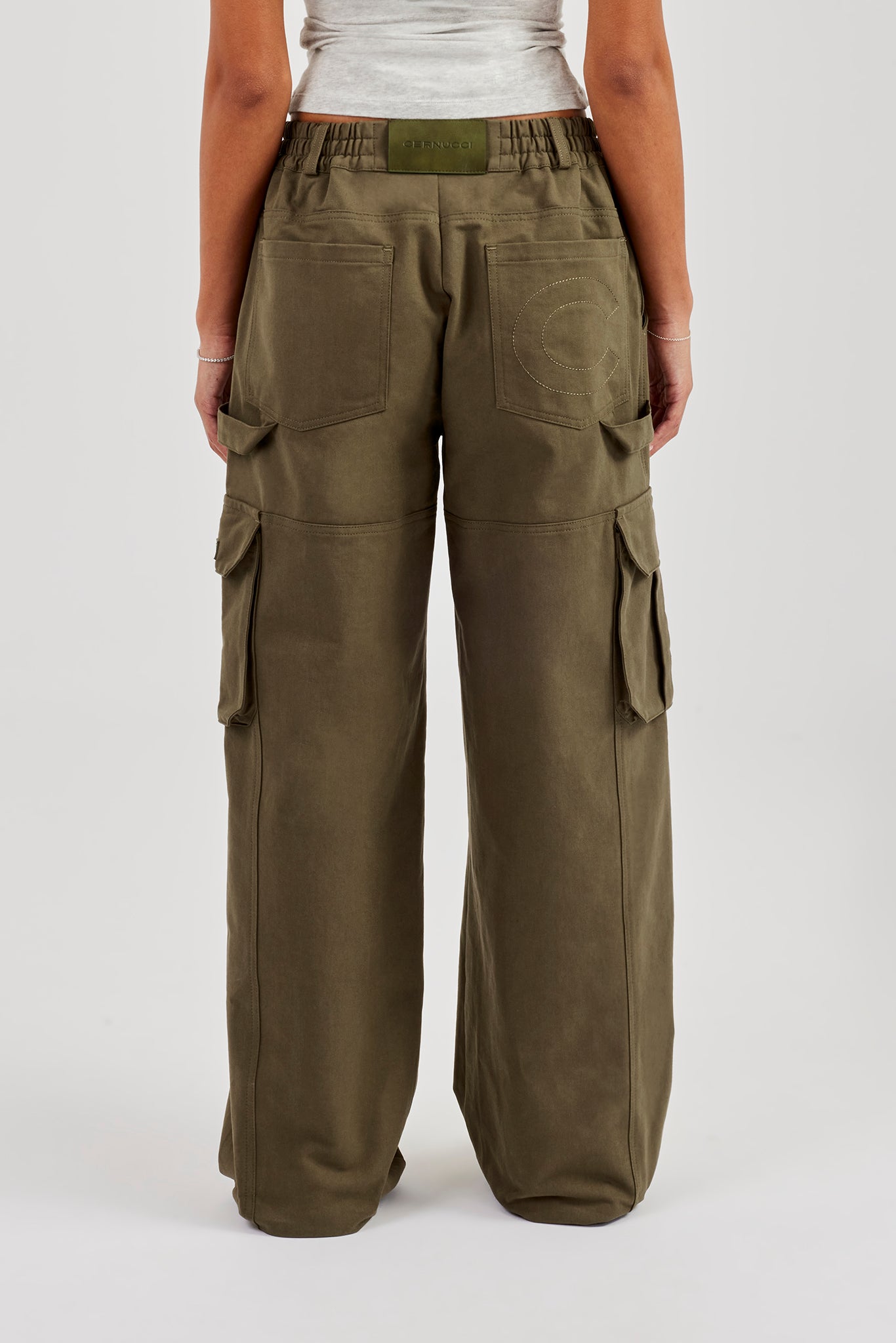 Ladies Baggy Cargo Trouser - Khaki