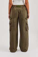 Ladies Baggy Cargo Trouser - Khaki
