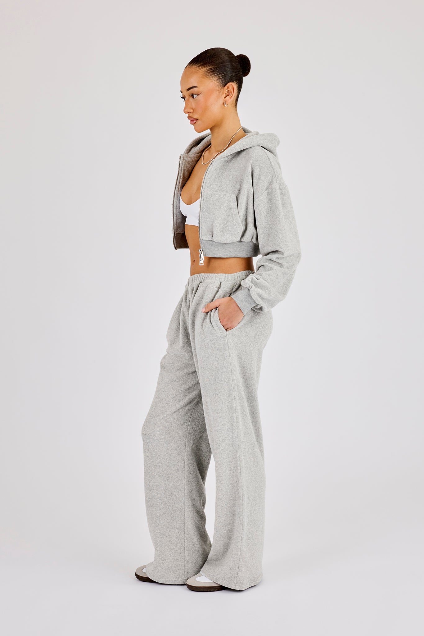 Towelling Relaxed Jogger - Grey