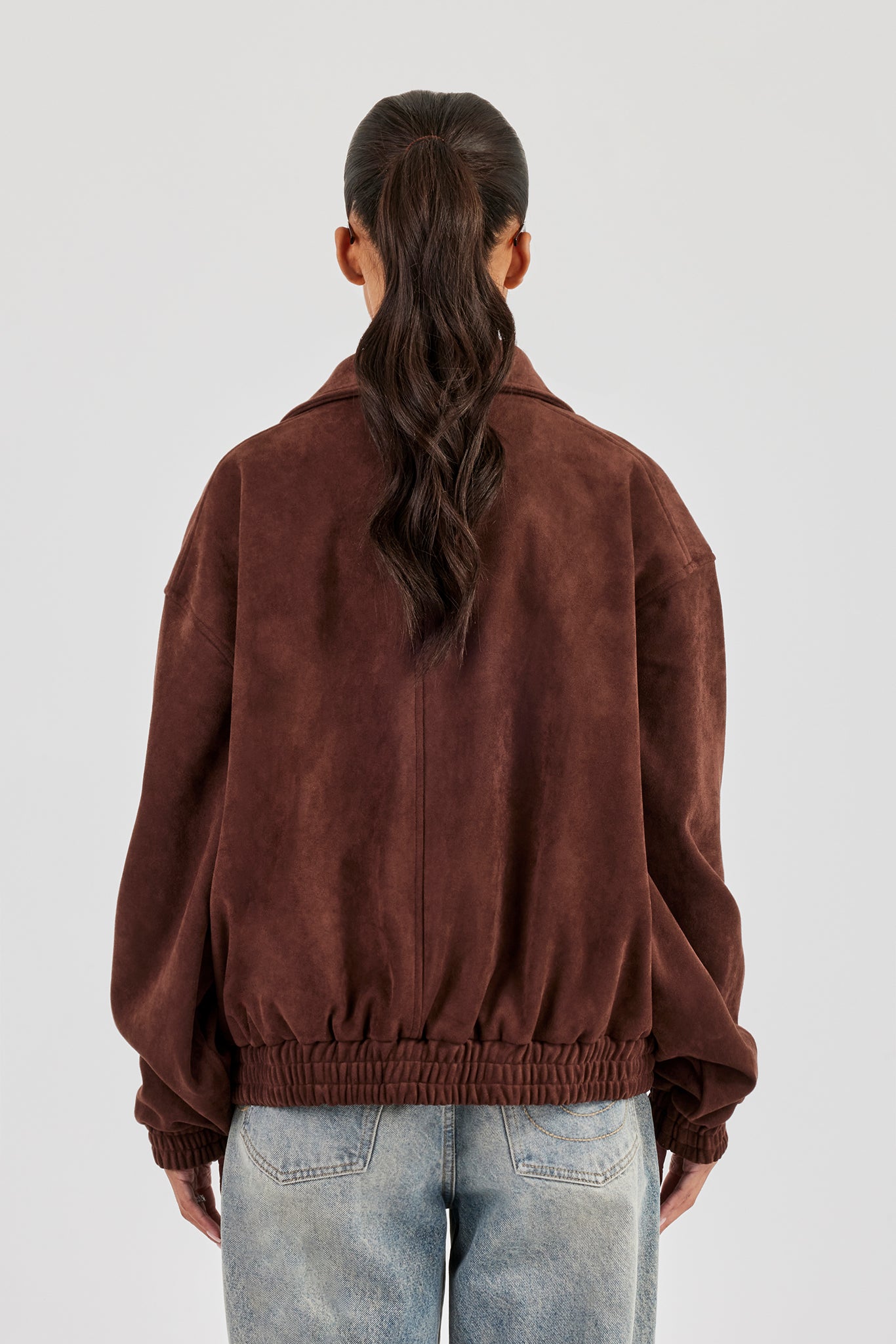 Oversize-Wildlederjacke - Braun