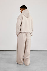 Scuba-Hoodie mit halbem Reißverschluss und Baggy-Jogginghose – Hellgrau