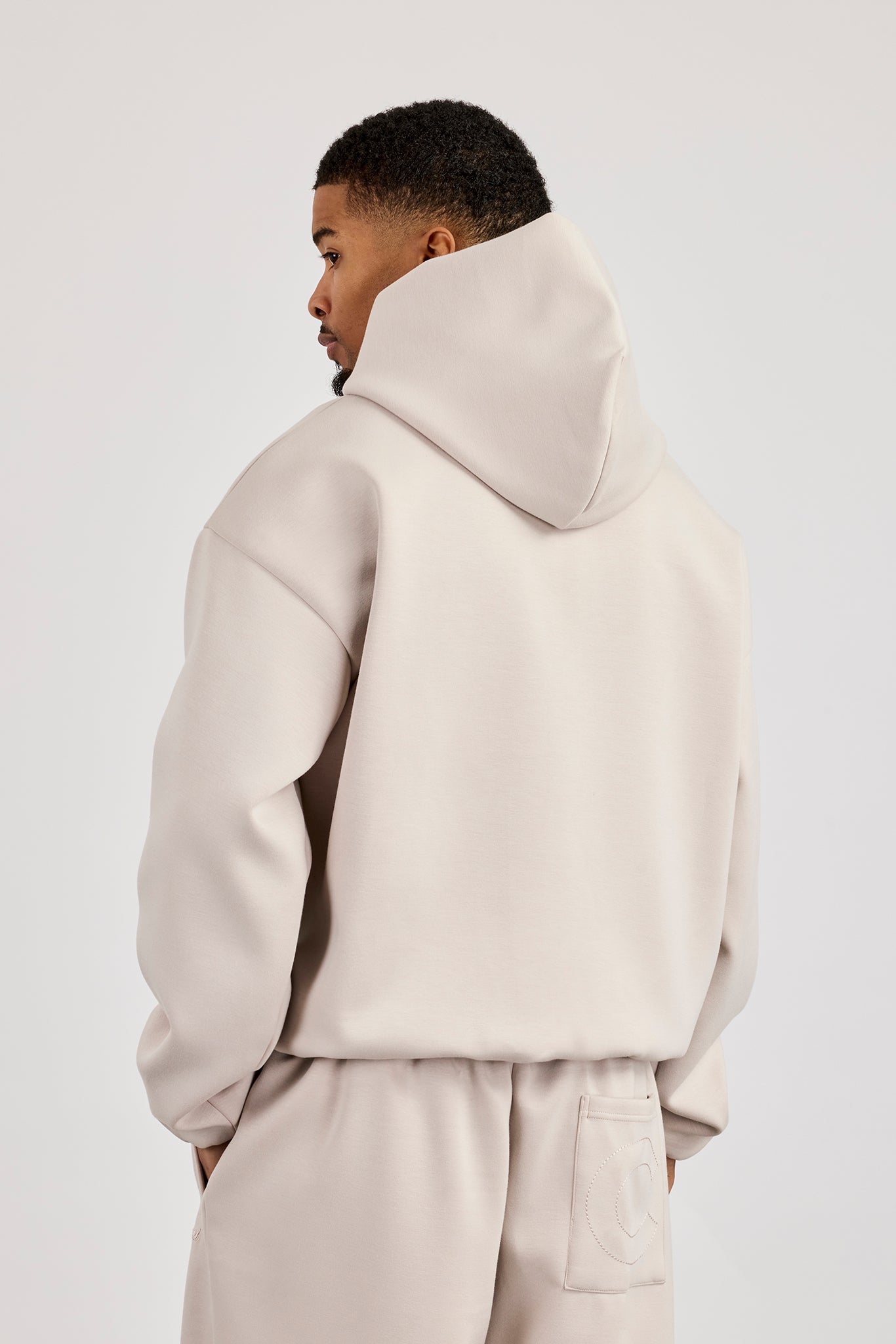 Scuba Half Zip Hoodie - Light Grey