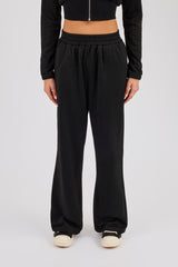 Glitter Wide Leg Jogger - Black