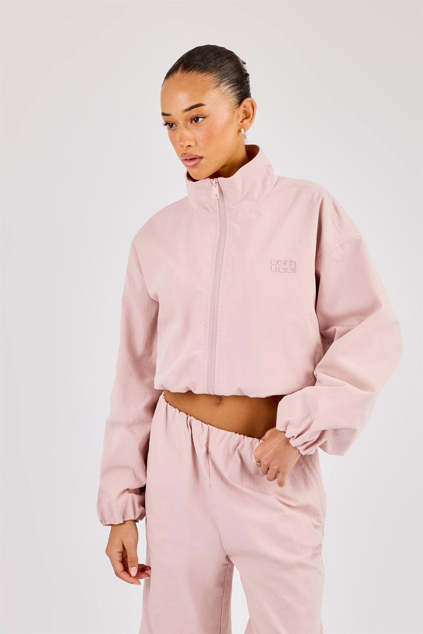 Nylon Track Jacket - Light Pink