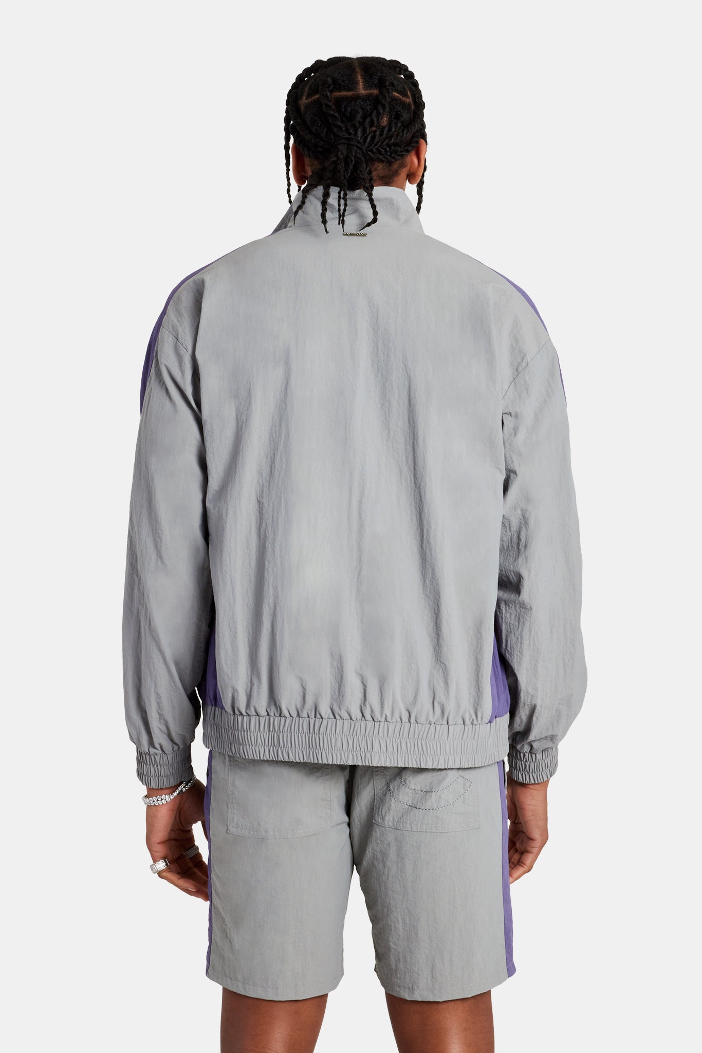Cernucci Panelled Nylon Track Jacket - Charcoal | Mens Outerwear