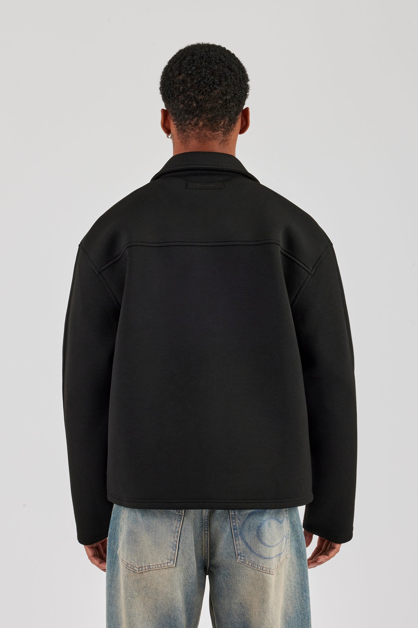 Harrington-Jacke aus Scuba-Material - Schwarz