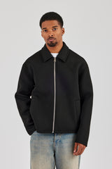 Harrington-Jacke aus Scuba-Material - Schwarz