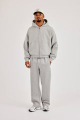 Scuba-Kapuzenpullover mit Reißverschluss und bequeme Scuba-Hose – Grau