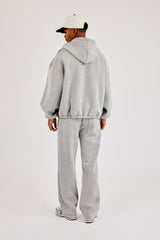 Zip Hooded Panelled Scuba Jacket & Relaxed Scuba Trouser - Grey