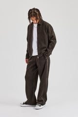 Suede Relaxed Jogger - Charcoal