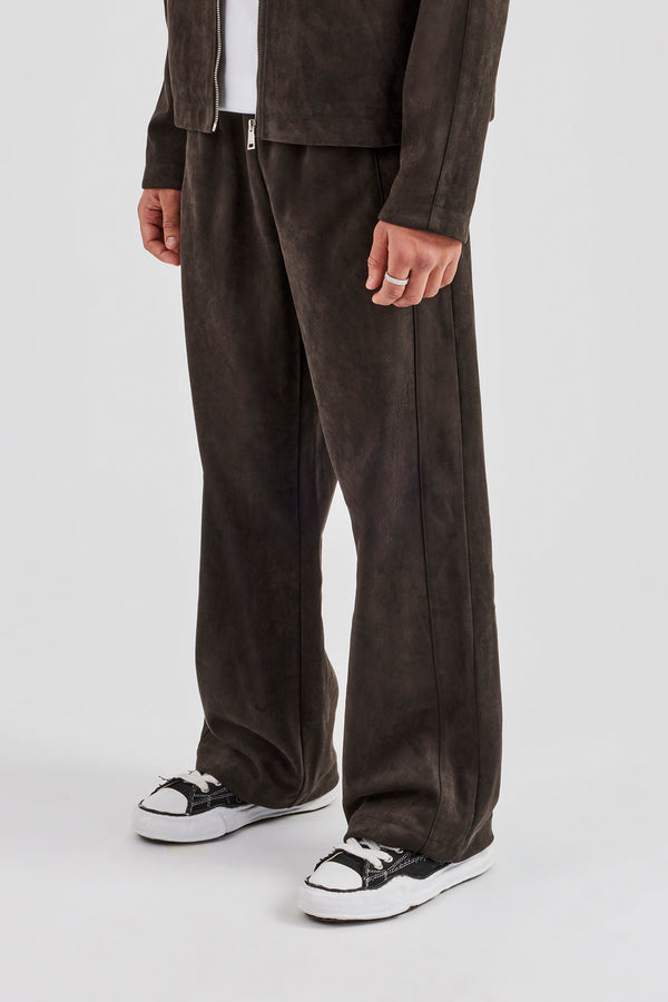 Suede Relaxed Jogger - Charcoal