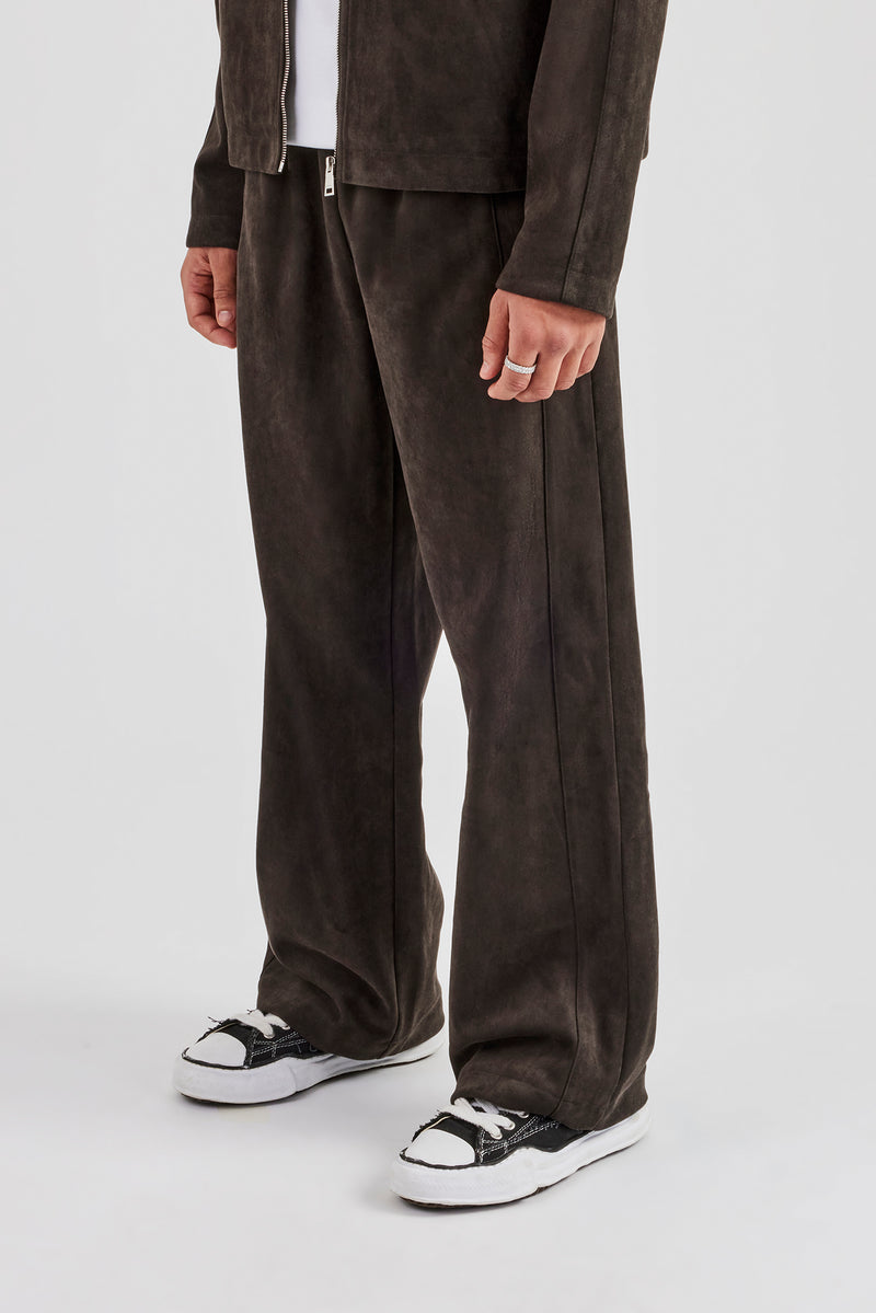 Suede Relaxed Jogger - Charcoal