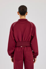 Poly Piping Track Jacket - Burgundy