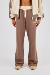 Contrast Detail Track Pant - Taupe