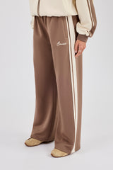 Contrast Detail Track Pant - Taupe