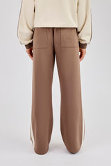 Contrast Detail Track Pant - Taupe