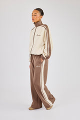 Contrast Detail Track Pant - Taupe
