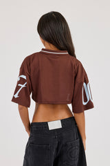 Mesh Cut Out Crop Top - Baby Blue
