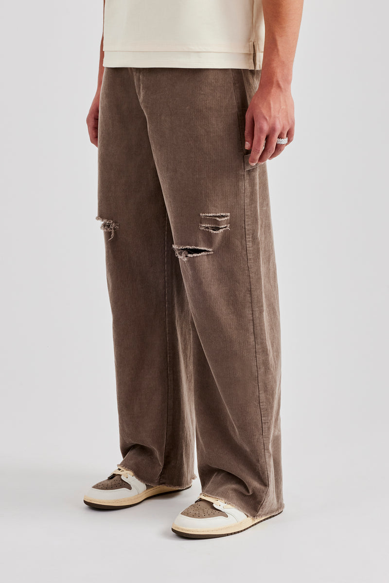 Baggy Cordhose - Taupe