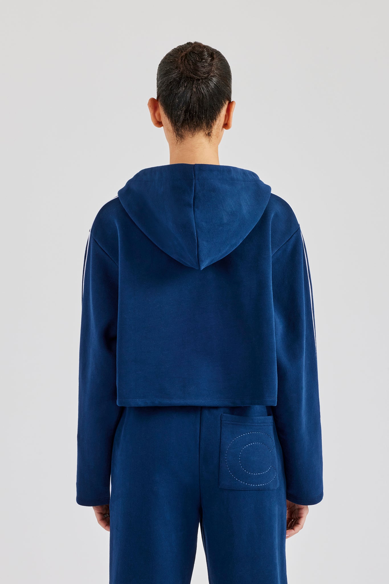 Kastenförmiger Reißverschluss mit Spitzenkante - Marineblau