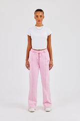 Schlaghose aus gewaschenem Jersey – verwaschenes Rosa