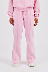 Schlaghose aus gewaschenem Jersey – verwaschenes Rosa