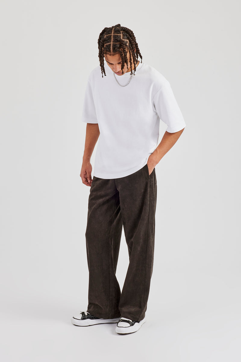 Suede Relaxed Jogger - Charcoal